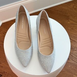 Adrienne Vittadini Glitter Almond Toe Block Heel Fiona, Size 10